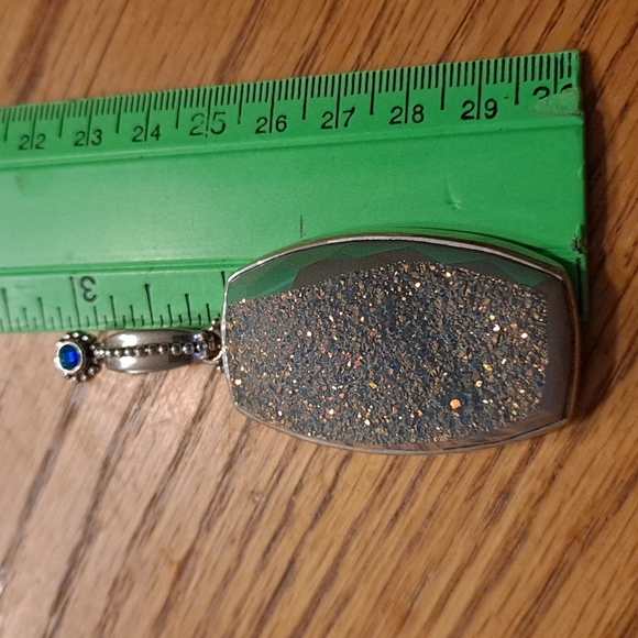 3" COLLEEN LOPEZ CL 35g MYSTIC QUARTZ DRUZY STERLING SILVER PENDANT ENHANCER - Picture 10 of 11